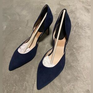 Long Tall Sally Blue Suede d'Orsay Heels